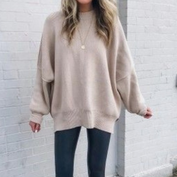 New crewneck slouchy knit pullover sweater top - Picture 3 of 9